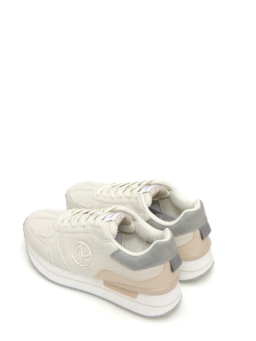 Mujer PEPE JEANS | Sneakers Pepe Jeans Pls31514 Polipiel Beige