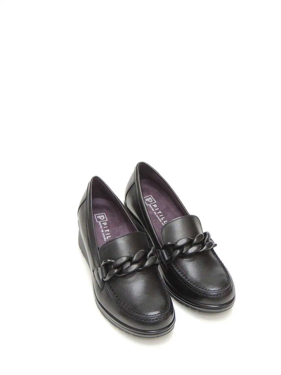 Mujer PITILLOS | Mocasines Pitillos 5320 Piel Negro